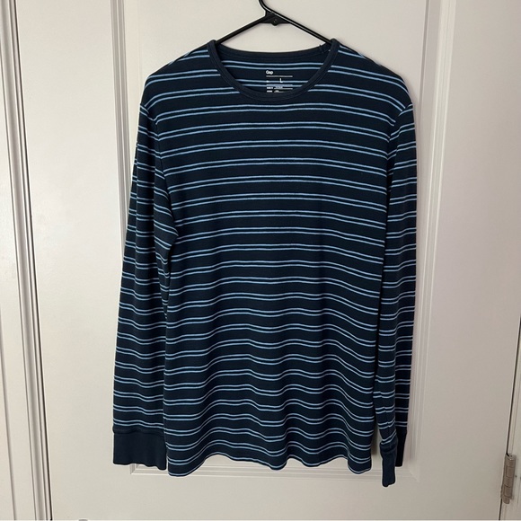 Gap men’s long sleeve waffle knit Crewneck tee shirt | size Large - Picture 5 of 9
